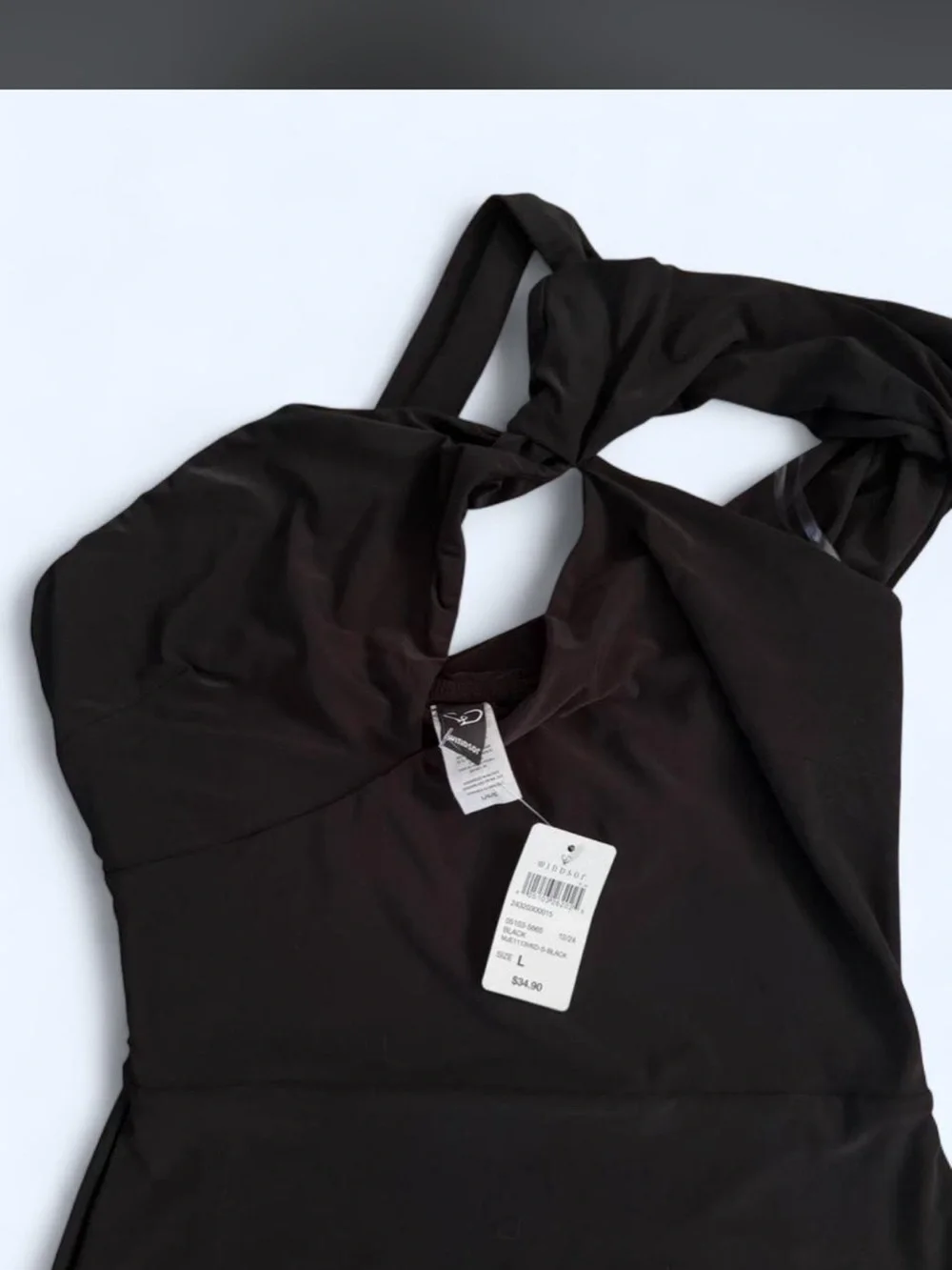 Windsor Black One-Shoulder Twist Bodycon Dress